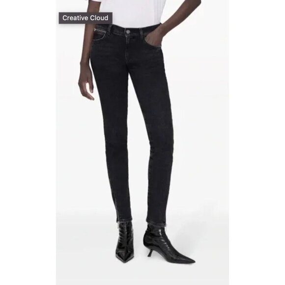 Anine Bing Denim - Anine Bing Women's Black Jax Skinny Cut Jeans Size 24 NEW $235 [jb]